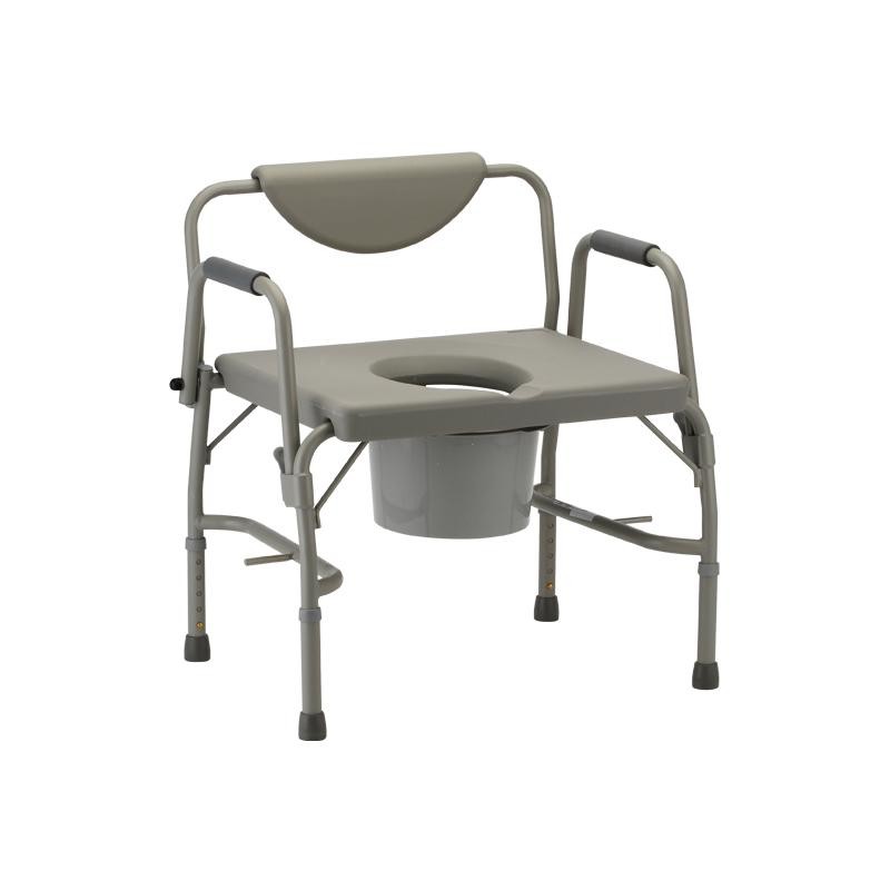 Heavy Duty Commode with Drop-Arm & Extra Wide Seat