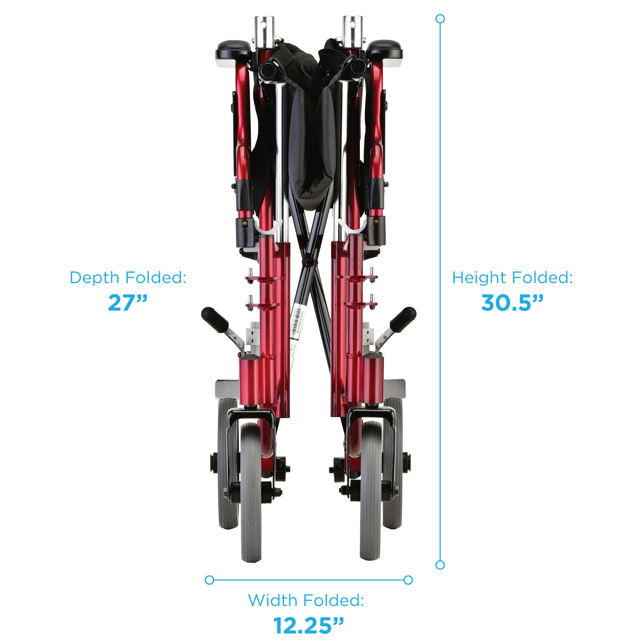 19 inch Transport Chair with Detachable Arms - Image 2