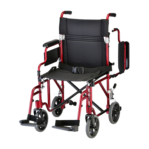 19 inch Transport Chair with Detachable Arms